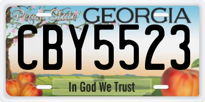 GA license plate CBY5523