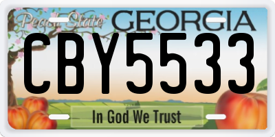 GA license plate CBY5533