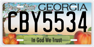 GA license plate CBY5534