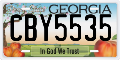 GA license plate CBY5535