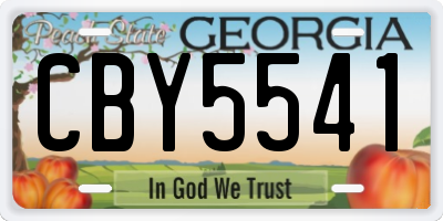 GA license plate CBY5541