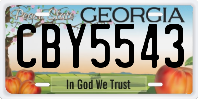 GA license plate CBY5543