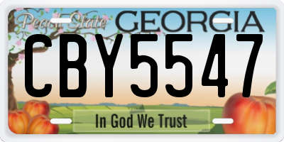 GA license plate CBY5547