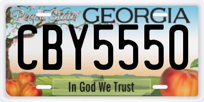 GA license plate CBY5550