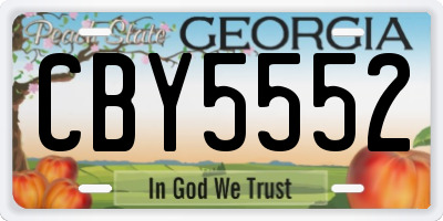 GA license plate CBY5552