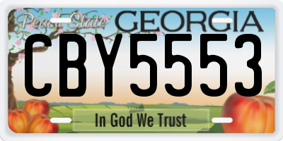 GA license plate CBY5553