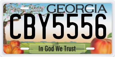 GA license plate CBY5556