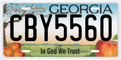GA license plate CBY5560