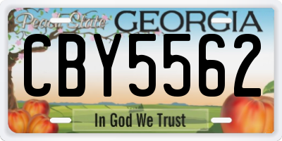 GA license plate CBY5562