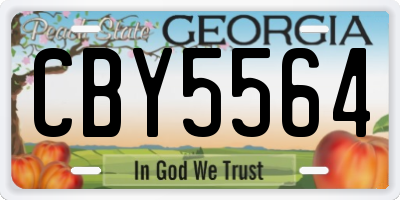 GA license plate CBY5564