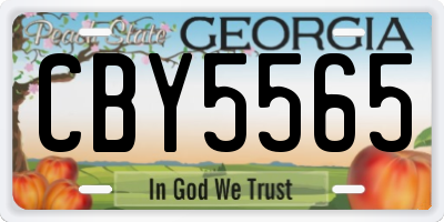 GA license plate CBY5565