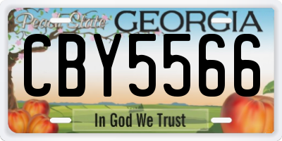 GA license plate CBY5566