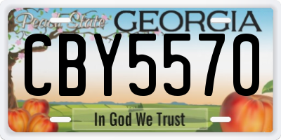 GA license plate CBY5570
