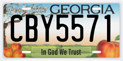 GA license plate CBY5571