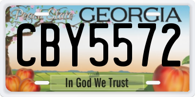 GA license plate CBY5572