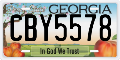 GA license plate CBY5578