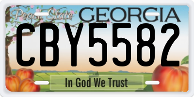 GA license plate CBY5582