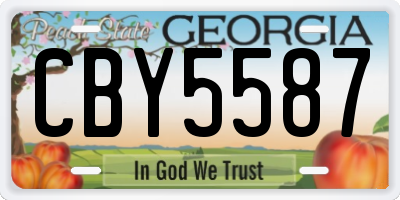GA license plate CBY5587