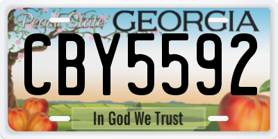 GA license plate CBY5592