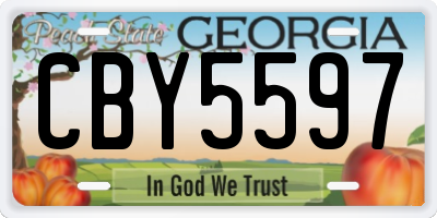 GA license plate CBY5597