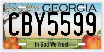 GA license plate CBY5599