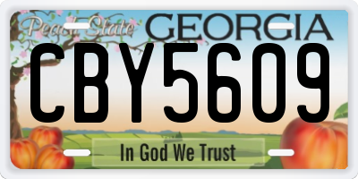 GA license plate CBY5609