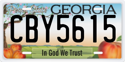 GA license plate CBY5615