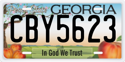 GA license plate CBY5623