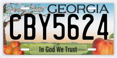 GA license plate CBY5624