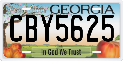 GA license plate CBY5625