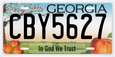 GA license plate CBY5627