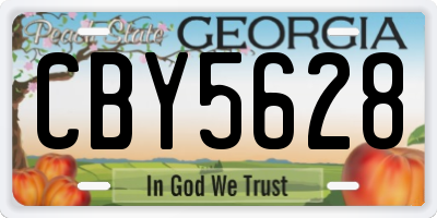 GA license plate CBY5628