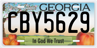 GA license plate CBY5629