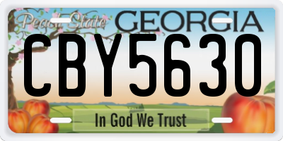 GA license plate CBY5630