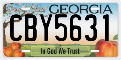 GA license plate CBY5631