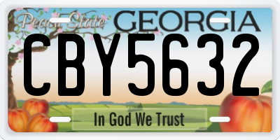 GA license plate CBY5632