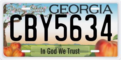 GA license plate CBY5634