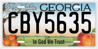 GA license plate CBY5635