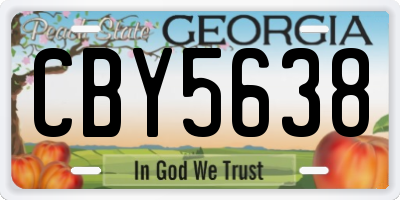 GA license plate CBY5638