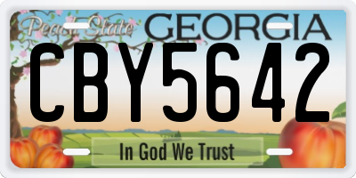 GA license plate CBY5642