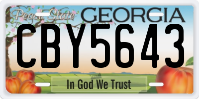GA license plate CBY5643