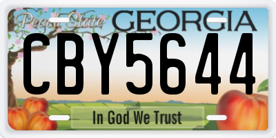 GA license plate CBY5644
