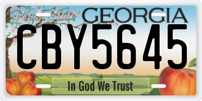 GA license plate CBY5645