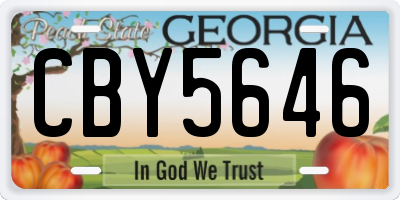GA license plate CBY5646