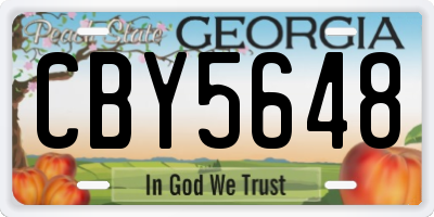 GA license plate CBY5648