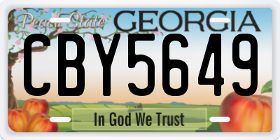 GA license plate CBY5649