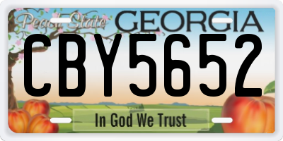 GA license plate CBY5652
