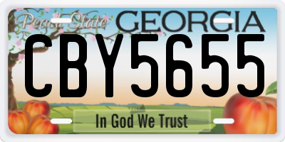 GA license plate CBY5655