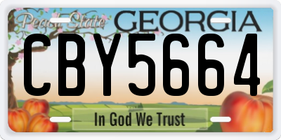 GA license plate CBY5664