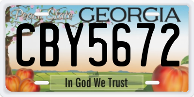 GA license plate CBY5672
